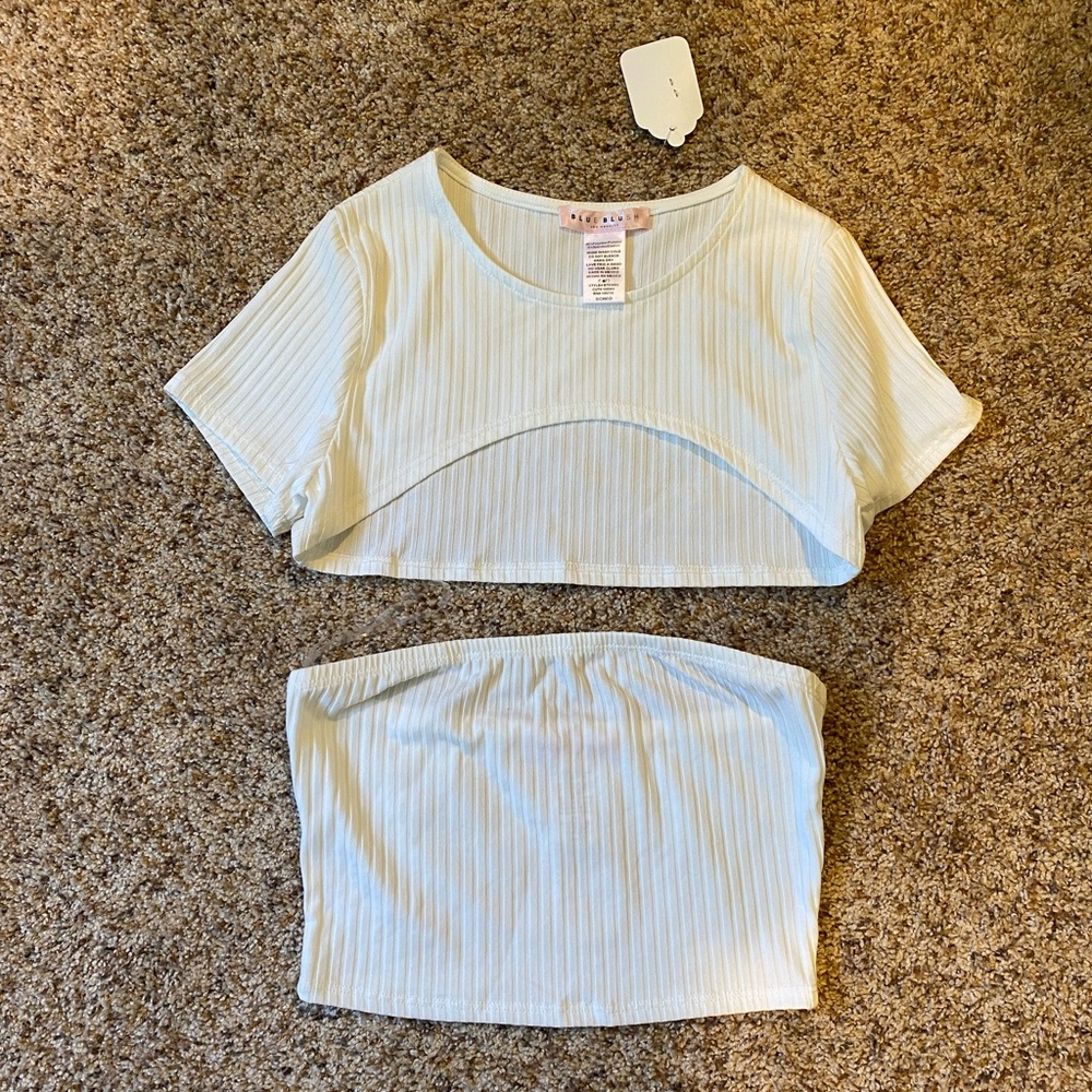 Island Gypsy White Crop Tee